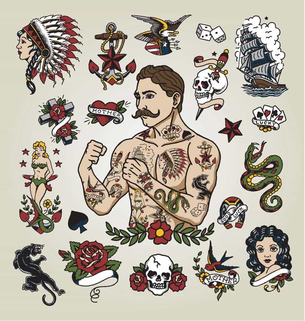 American trad tattoos