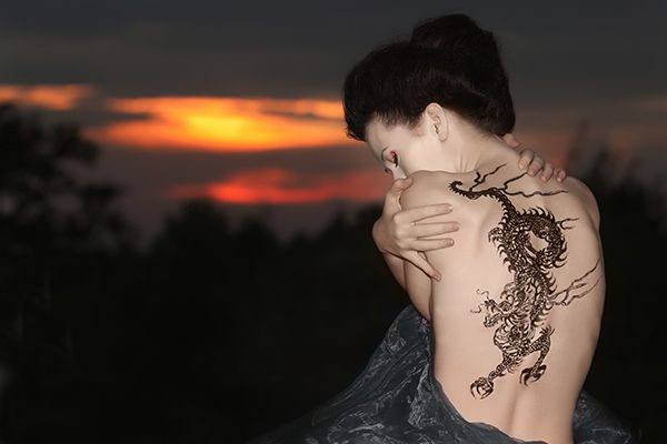 Japanese inspired dragon tattoo