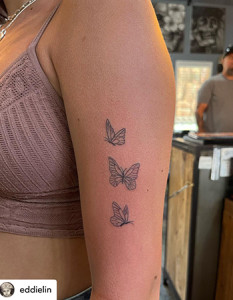 3 butterflys tattoo