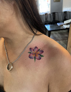 flower on colorbone tattoo