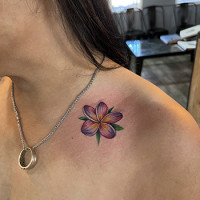flower on colorbone tattoo