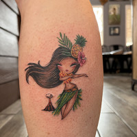 hawaiian girl tattoo