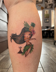 hawaiian girl tattoo