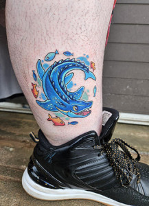 Cartoon fish tattoo