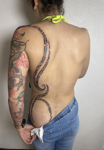 tribal back tattoo